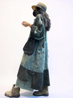Side view of oversized patchwork dress