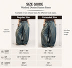 Washed Denim Harem Pants- Two Sizes Available