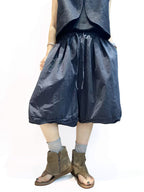 Unisex Balloon Shorts | Oversized Plaid Cotton Bubble Shorts | Elastic Waist Japanese Mori Style Summer Shorts with Pockets