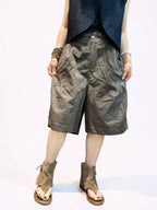 Unisex Balloon Shorts | Oversized Plaid Oversized Plaid Bermuda Shorts