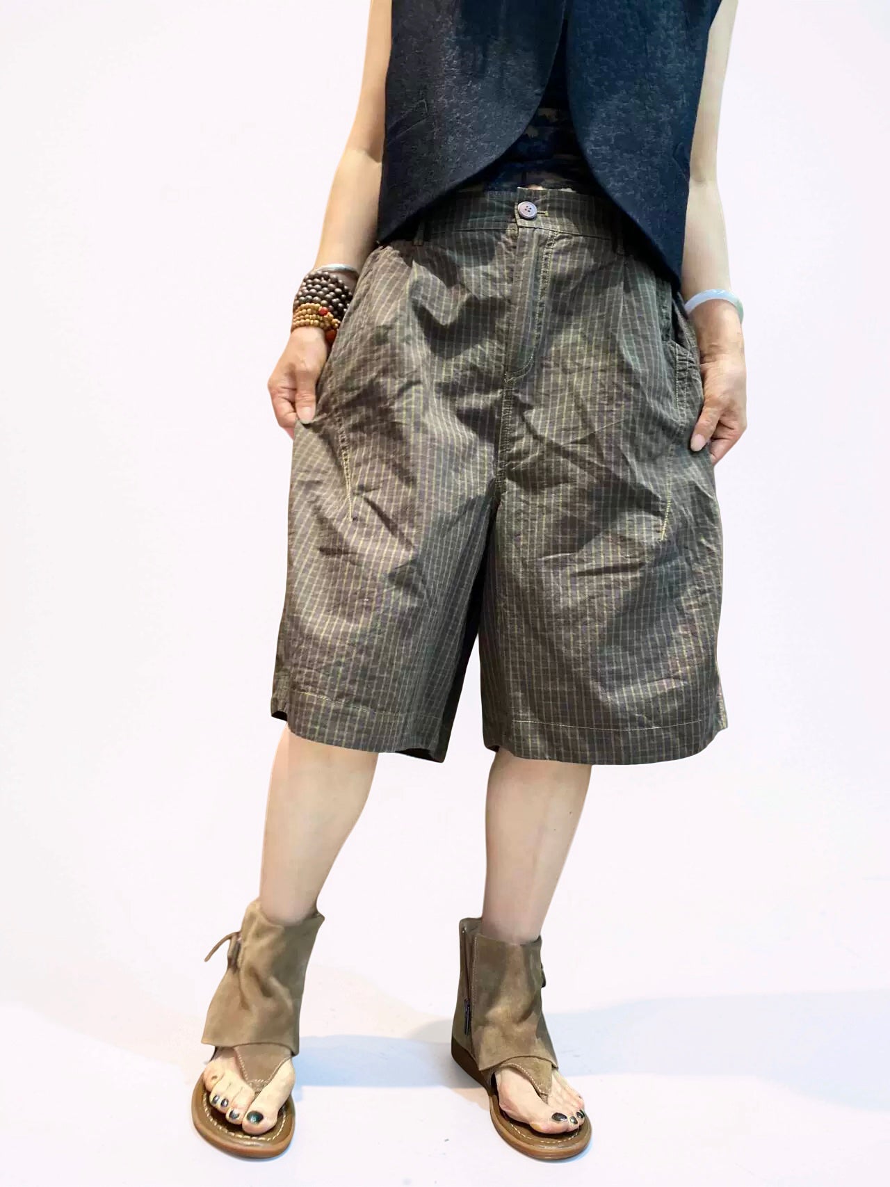Unisex Balloon Shorts | Oversized Plaid Oversized Plaid Bermuda Shorts