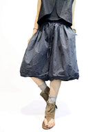 Unisex Balloon Shorts | Oversized Plaid Cotton Bubble Shorts | Elastic Waist Japanese Mori Style Summer Shorts with Pockets