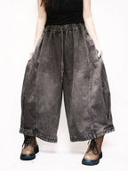Vintage Washed Denim Hakama Pants