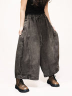 Vintage Washed Denim Hakama Pants