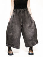 Vintage Washed Denim Hakama Pants