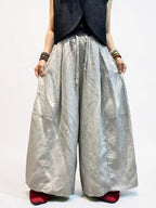 Voluminous Wide Leg Linen Blend Pants | Relaxed Sculptural Pants