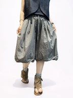 Unisex Balloon Shorts | Oversized Plaid Cotton Bubble Shorts | Elastic Waist Japanese Mori Style Summer Shorts with Pockets