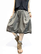 Unisex Balloon Shorts | Oversized Plaid Cotton Bubble Shorts | Elastic Waist Japanese Mori Style Summer Shorts with Pockets
