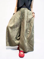 Voluminous Wide Leg Linen Blend Pants | Relaxed Sculptural Pants