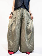 Voluminous Wide Leg Linen Blend Pants | Relaxed Sculptural Pants