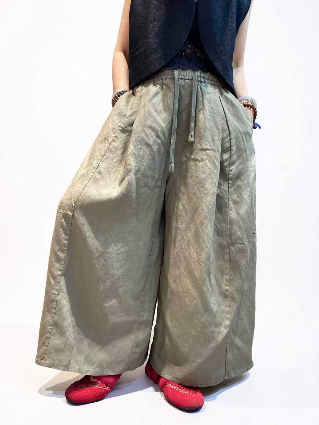 Voluminous Wide Leg Linen Blend Pants | Relaxed Sculptural Pants