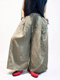 Voluminous Wide Leg Linen Blend Pants | Relaxed Sculptural Pants