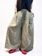 Voluminous Wide Leg Linen Blend Pants | Relaxed Sculptural Pants