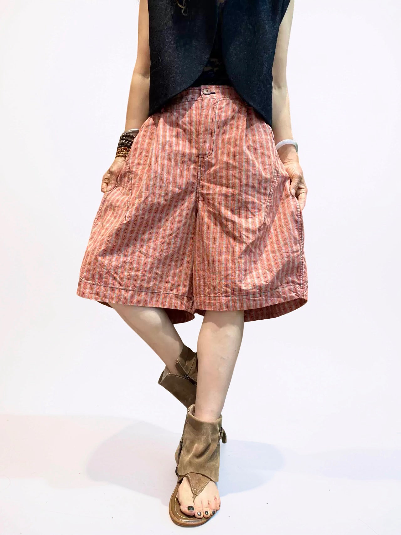 Unisex Balloon Shorts | Oversized Plaid Oversized Plaid Bermuda Shorts
