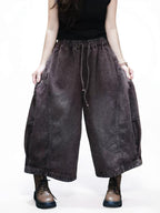 Vintage Washed Denim Hakama Pants