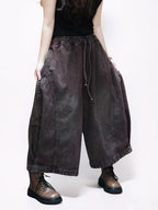 Vintage Washed Denim Hakama Pants
