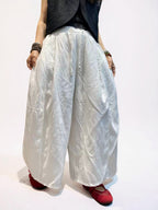 Voluminous Wide Leg Linen Blend Pants | Relaxed Sculptural Pants