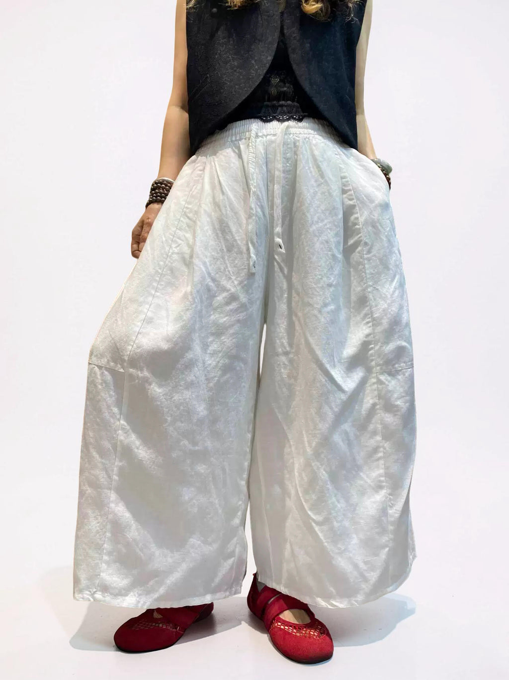 Voluminous Wide Leg Linen Blend Pants | Relaxed Sculptural Pants