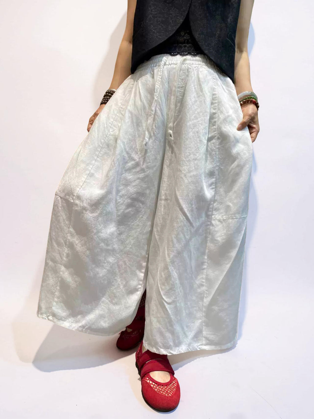 Voluminous Wide Leg Linen Blend Pants | Relaxed Sculptural Pants