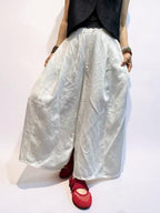 Voluminous Wide Leg Linen Blend Pants | Relaxed Sculptural Pants