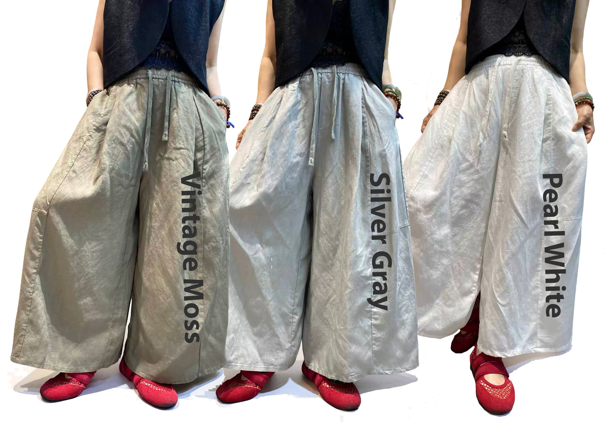 Voluminous Wide Leg Linen Blend Pants | Relaxed Sculptural Pants