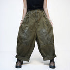Vintage Washed Denim Balloon Pants – Oversized Wide Leg Harem Trousers