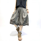 Unisex Balloon Shorts | Oversized Plaid Cotton Bubble Shorts | Elastic Waist Japanese Mori Style Summer Shorts with Pockets
