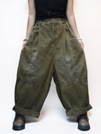 Vintage Washed Denim Balloon Pants – Oversized Wide Leg Harem Trousers
