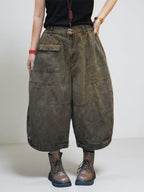 Washed Vintage Cargo Harem Pants