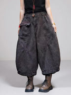 Washed Vintage Cargo Harem Pants
