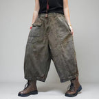 Washed Vintage Cargo Harem Pants