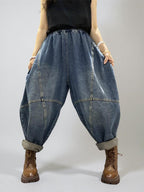 Boho Patchwork Denim Harem Pants