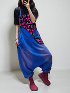 Patchwork Bib Harem Overalls