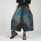 Patchwork Denim Harem Pants