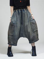 Loose Denim Harem Pants  | Oversized Cargo Pants