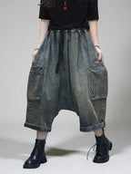 Loose Denim Harem Pants  | Oversized Cargo Pants