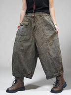 Washed Vintage Cargo Harem Pants