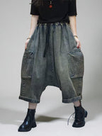 Loose Denim Harem Pants  | Oversized Cargo Pants
