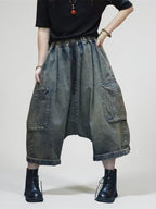 Loose Denim Harem Pants  | Oversized Cargo Pants