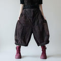 Cotton Jacquard Harem Pants | Warm Padded Balloon Pants | Fall Winter Loose Trousers