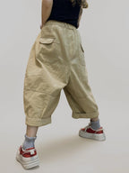 Patchwork Wide Leg Denim Pants