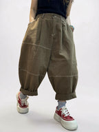 Patchwork Wide Leg Denim Pants