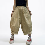 Patchwork Wide Leg Denim Pants