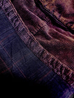 Close-up of heavyweight corduroy fabric with a soft cotton-linen lining.