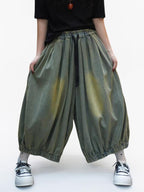 Wide leg lantern pants with side pockets