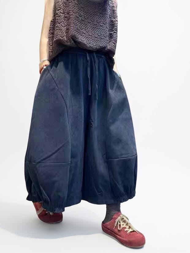 Vintage Wash Cotton Balloon Pants | Relaxed Harem Trousers