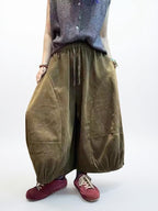 Vintage Wash Cotton Balloon Pants