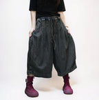 Smoky Black Patchwork Harem Pants