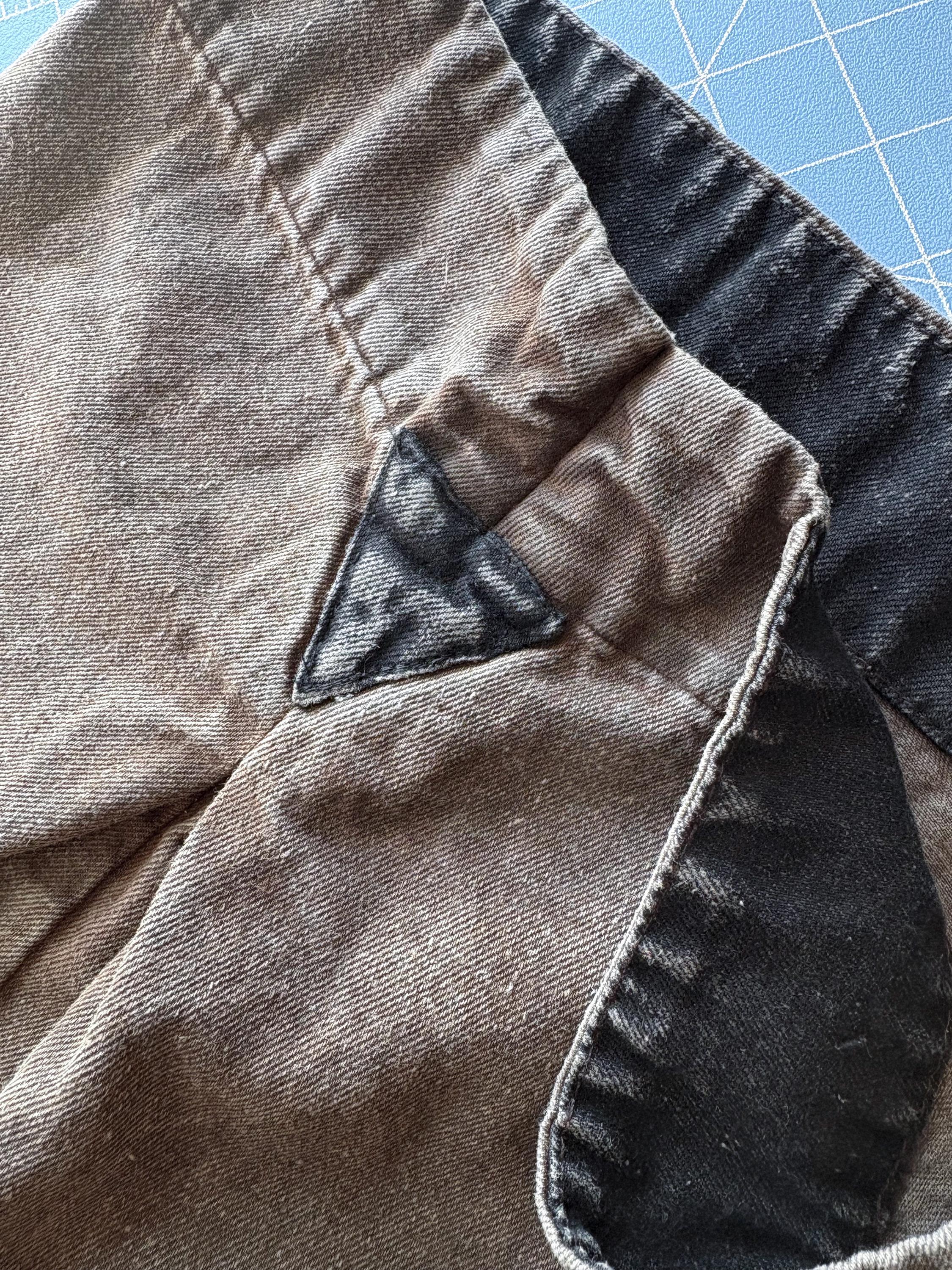 Patchwork Harem Pants: Washed Denim Look, Relaxed wide leg, Boho Style