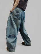 Washed Denim Harem Pants- Two Sizes Available